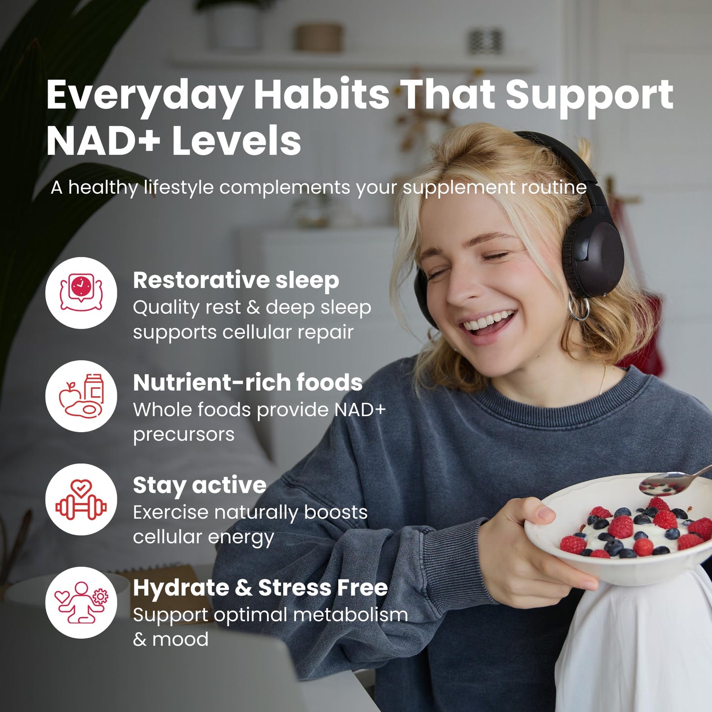 NAD PLUS Revive | Daily NAD+ Replenishment Tablet – 90 Tablets | Vegan, Non-GMO, Gluten-Free | Powered by RiaGev-SR
