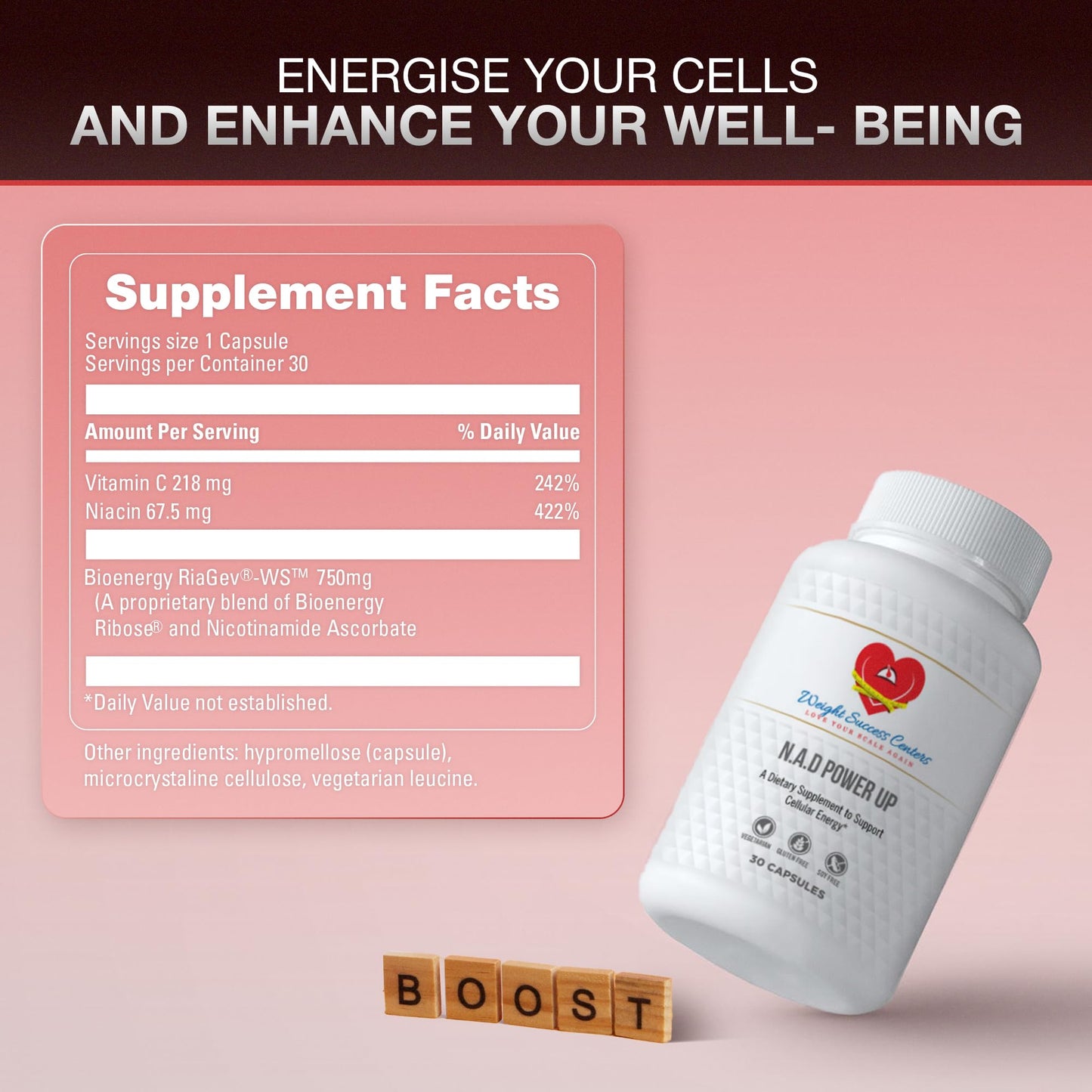 NAD+ Power Up Liposomal Supplement – High Potency for Cellular Energy & Healthy Aging – Vegan, Gluten-Free, Non-GMO – 30-Day Supply