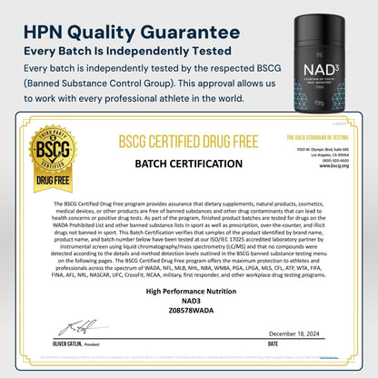 HPN NAD3 Clinical NAD+ Booster | Cellular Health & Natural Energy | 120ct, 60-Day Supply