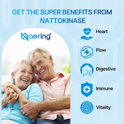 Naering Liposomal Nattokinase 12,000 FU + Serrapeptase 360,000 SPU – 60 Capsules (2 Bottles)