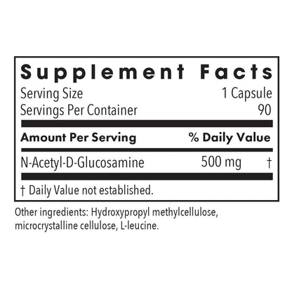 N-Acetyl D-Glucosamine 500mg (NAG) – Joint Support, Vegan Capsules (90)