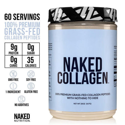 NAKED Collagen Peptides Powder – Pasture-Raised, Unflavored, 60 Servings, 20oz | Paleo, Keto, Gluten Free, Non-GMO
