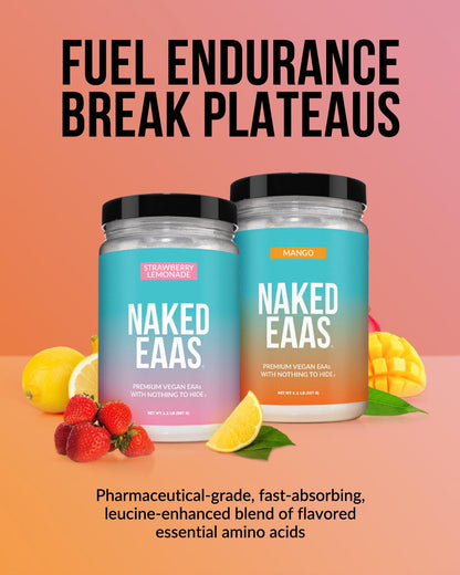 NAKED EAAs Amino Acids Powder – 50 Servings, Vegan, Unflavored, 500 g | Instantized All-Natural Essential Amino Acids