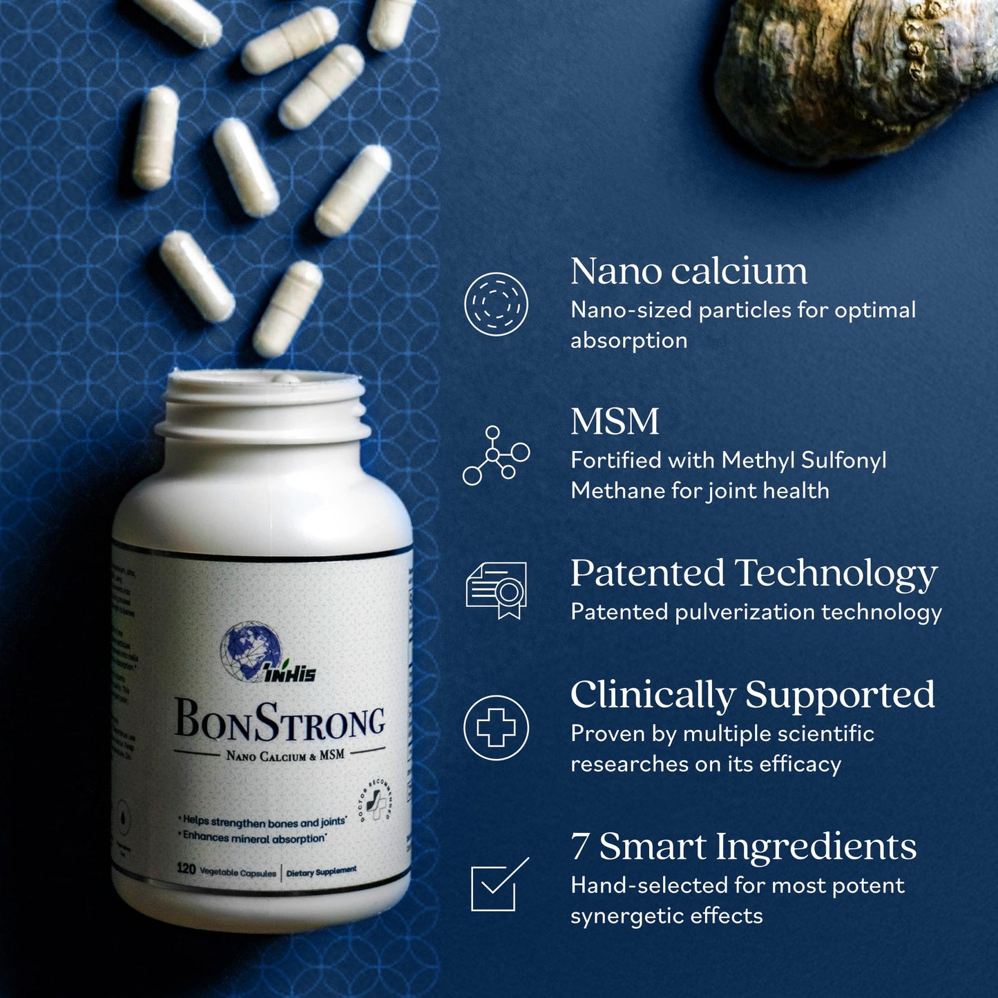 Nano Calcium Supplement – 7-in-1 Bone Support with MSM, D3, K1, Mg, Zn – Made in USA