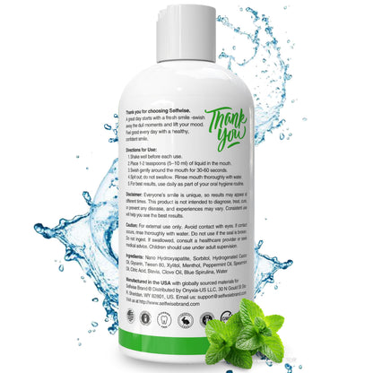 Nano-Hydroxyapatite Mouthwash with Xylitol – Fluoride-Free, Alcohol-Free, Gentle Whitening & Enamel Support
