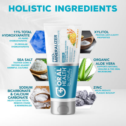 Nano Hydroxyapatite Toothpaste Fluoride Free – Dentist Formulated Pro Remineralizing Toothpaste Citrus Blast