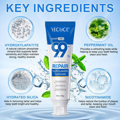 9.9% Hydroxyapatite Toothpaste – Enamel Protection & Tooth Strengthening (120g) | Nano HA with Peppermint