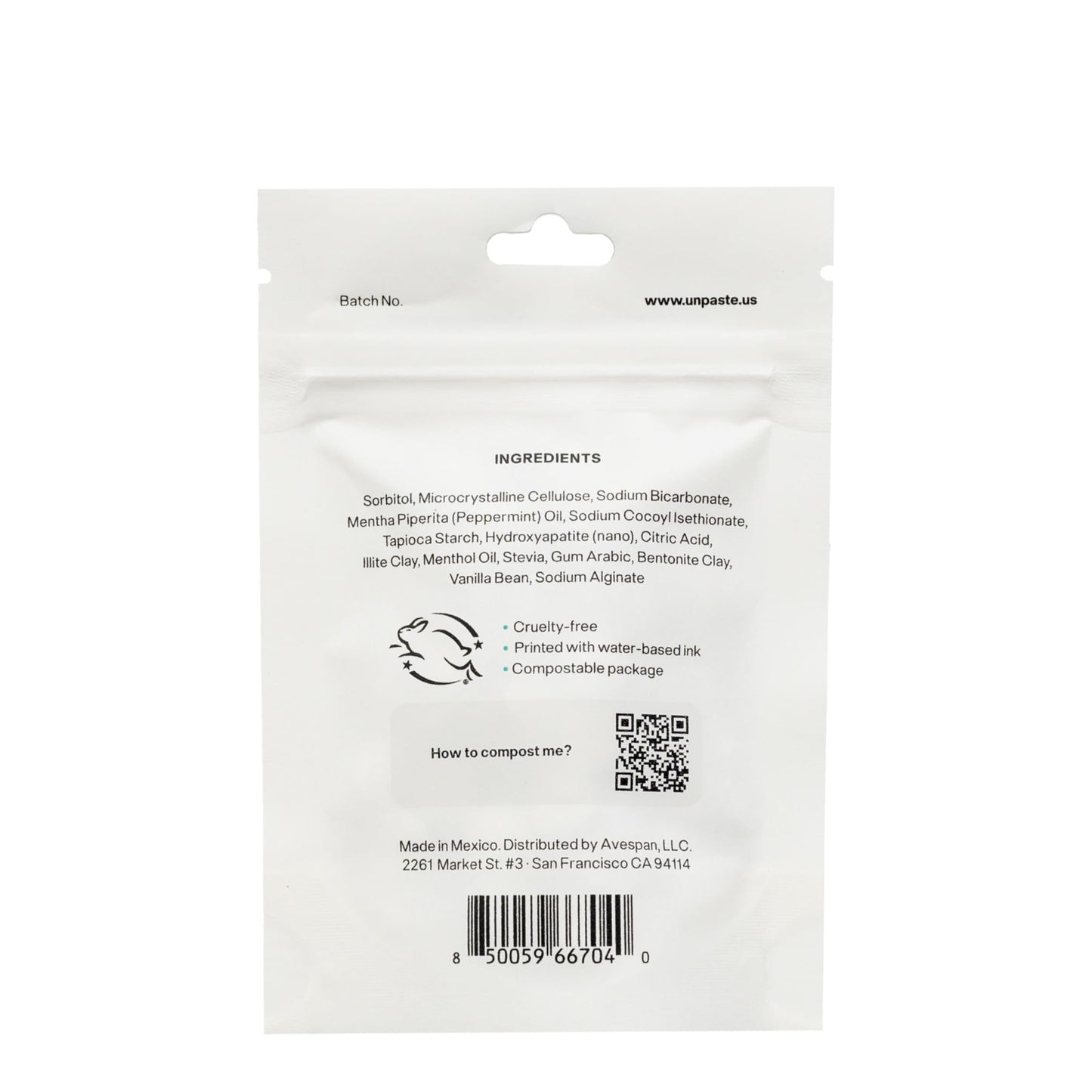 Nano-Hydroxyapatite Toothpaste Tablets - Fluoride-Free Mint, 125ct (2-Month Supply)