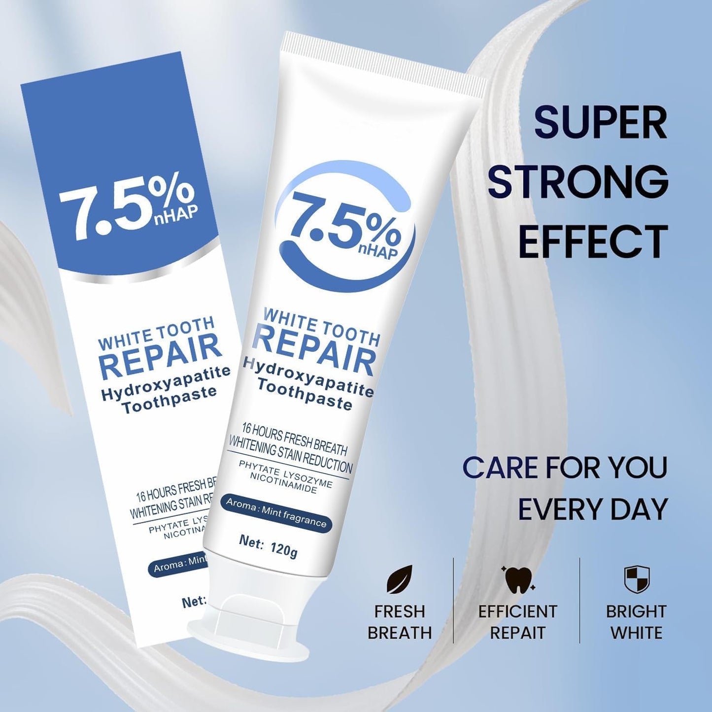 2-Pack Hydroxyapatite Toothpaste 7.5% – Enamel Protection & Fluoride-Free