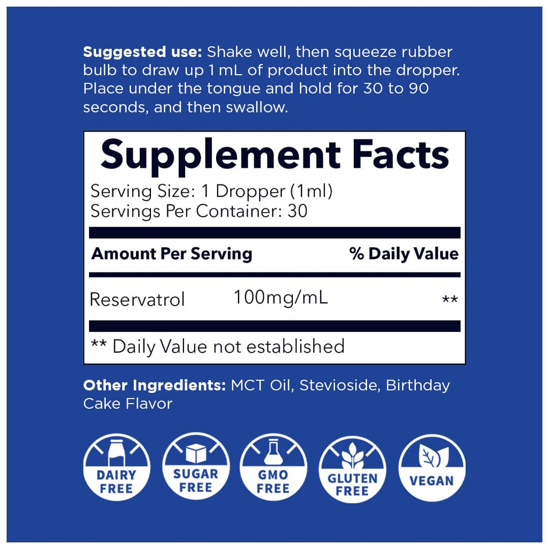 Nanoceutical Nano Liquid Resveratrol – Ultra-Absorption, 30 Servings