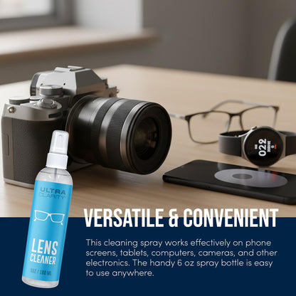 Powered by Nano Magic Eyeglass Lens Cleaning Spray 6 oz (1 Pack) | Professional Grade Formula, Silicone-Free | for Glasses, Phone, Electronic Screens, Optic Surfaces, Coated Surfaces - Made in USA