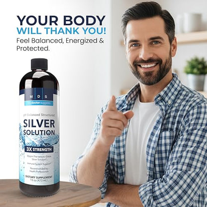 My Doctor Suggests Alkaline Structured Silver Liquid 30ppm – Immune & Gut Support (16 oz)