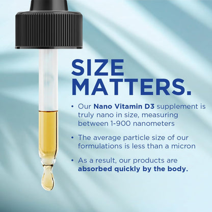 Nano Vitamin D3 Nanosized Drops – 5000 IU, Rapid Absorption, 30 ml | Supports Bone, Muscle & Heart Health