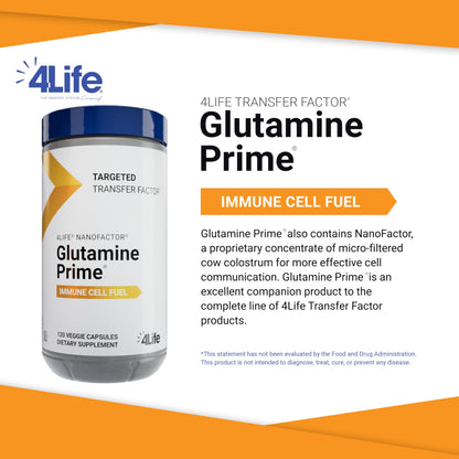4Life Glutamine Prime - Immune Support with NanoFactor | 120 Veggie Capsules