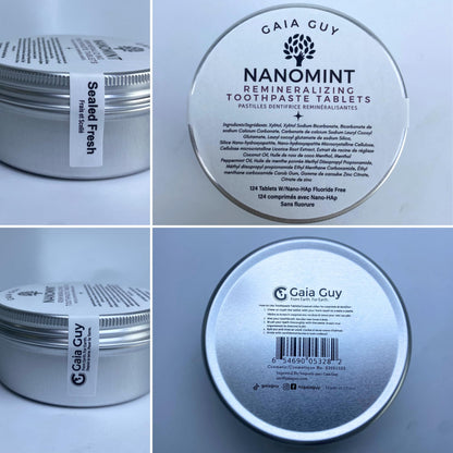 NanoMint - Remineralizing Toothpaste Tablets | Nano Hydroxyapatite | Fluoride-Free | 124 Tabs | Eco-Friendly Travel Tin
