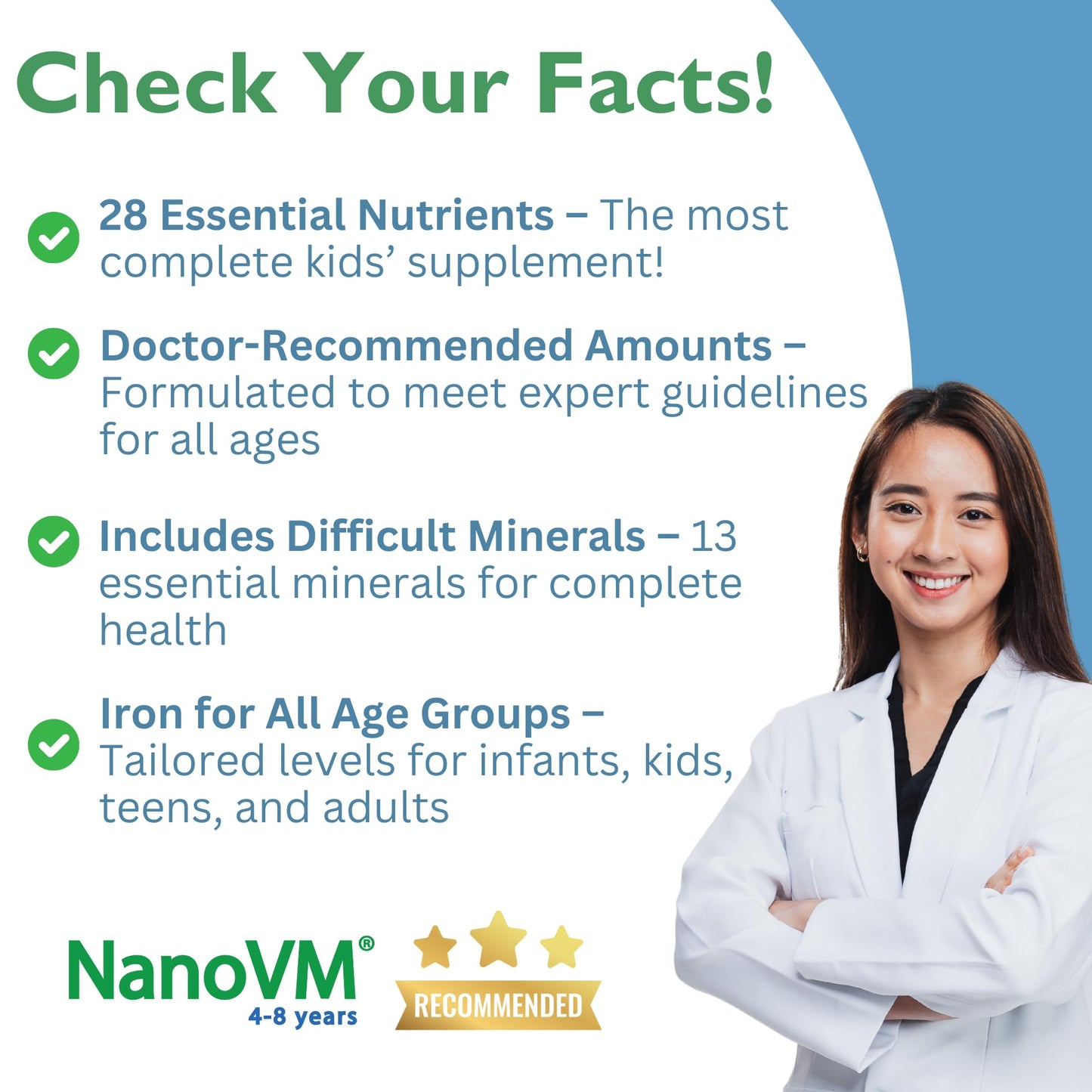 NanoVM 4-8 Years Allergen-Free Kids Multivitamin Powder | Solace Nutrition 275g