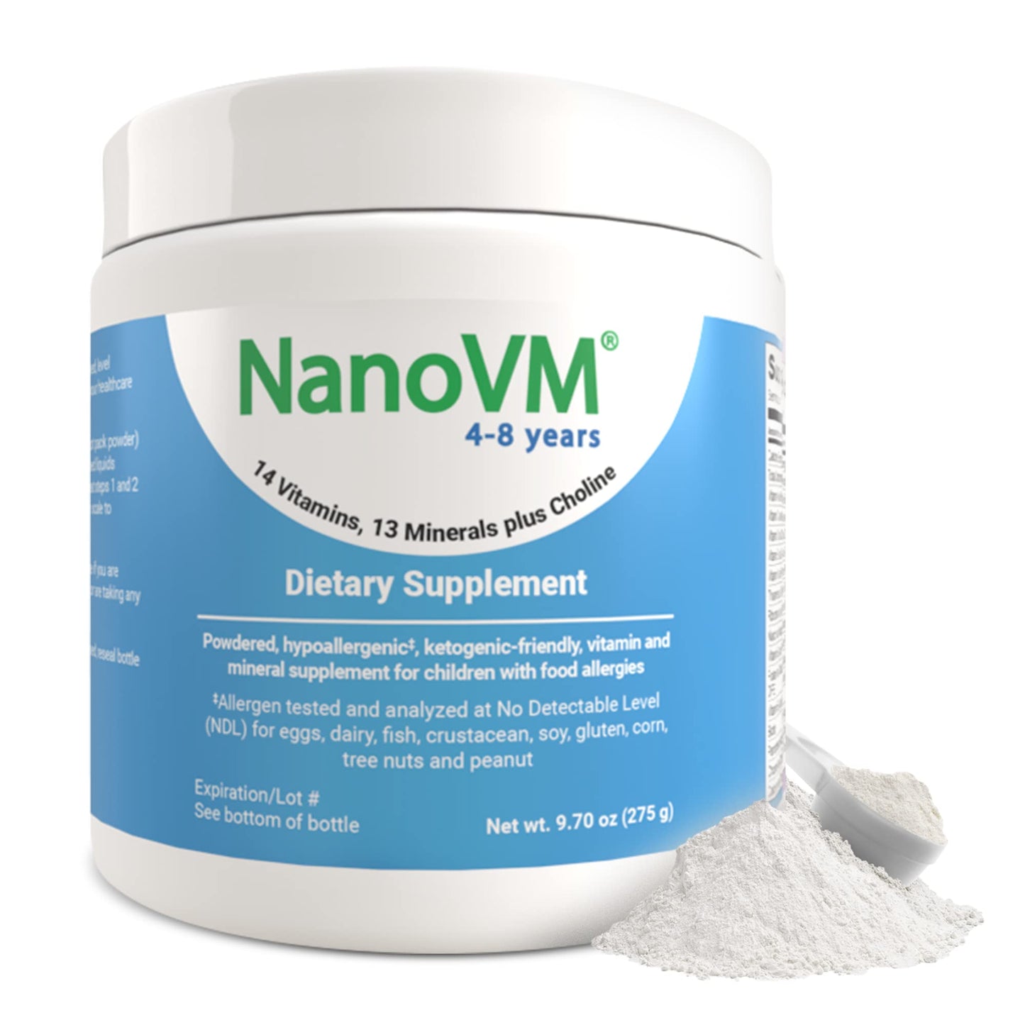 NanoVM 4-8 Years Allergen-Free Kids Multivitamin Powder | Solace Nutrition 275g