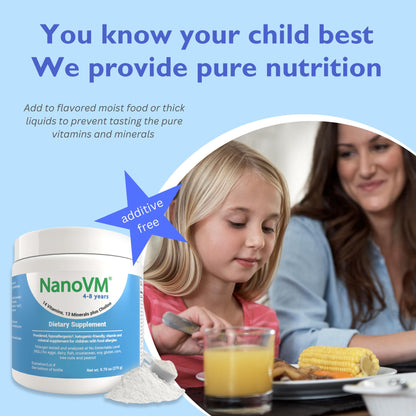 NanoVM 4-8 Years Allergen-Free Kids Multivitamin Powder | Solace Nutrition 275g