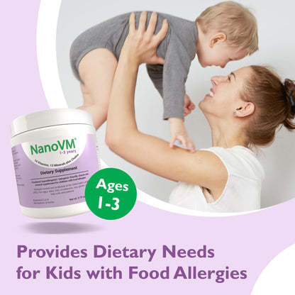NanoVM 1-3 Years Allergen-Free Multivitamin for Kids – Unflavored Powder, 14 Vitamins & 13 Minerals (275g) | Solace Nutrition
