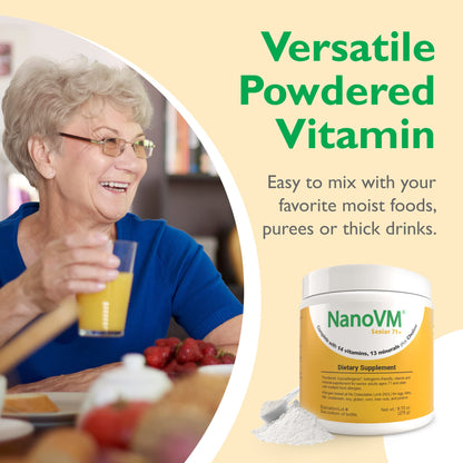 NanoVM Senior 71+ Unflavored Multivitamin Powder | Allergen-Free, Low-Carb (275g) – Solace Nutrition