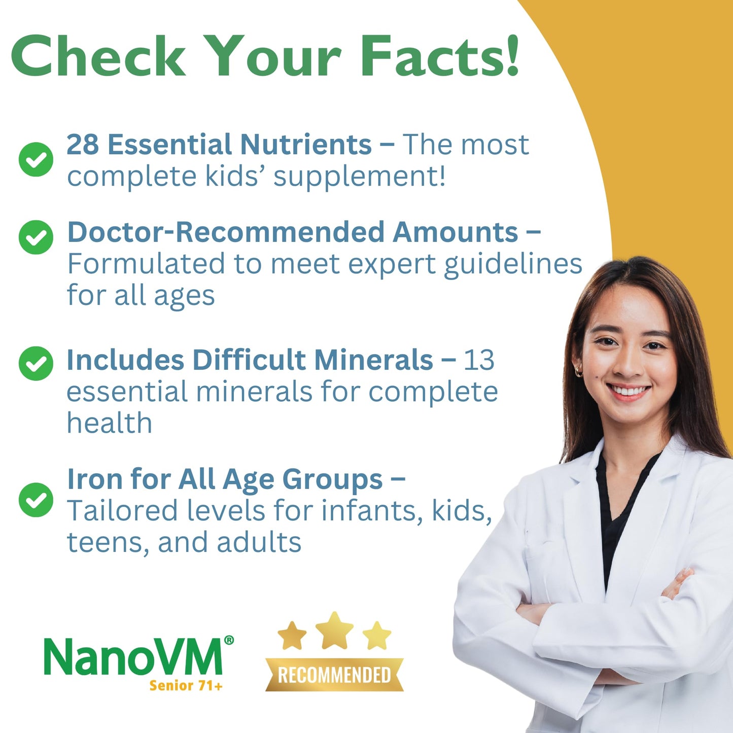 NanoVM Senior 71+ Unflavored Multivitamin Powder | Allergen-Free, Low-Carb (275g) – Solace Nutrition