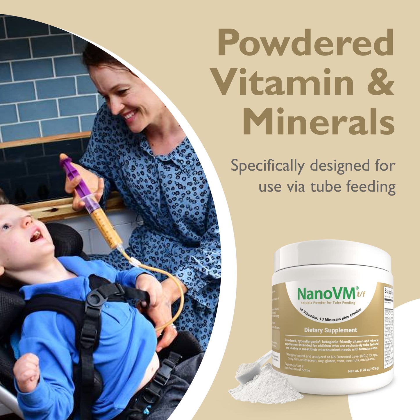 NanoVM t/f – Allergen-Free Kids Multivitamin for Tube Feeding (275g) | Solace Nutrition