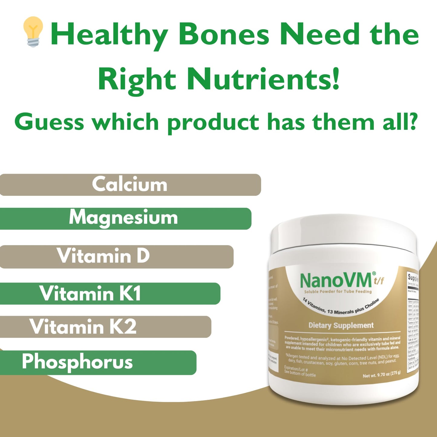 NanoVM t/f – Allergen-Free Kids Multivitamin for Tube Feeding (275g) | Solace Nutrition