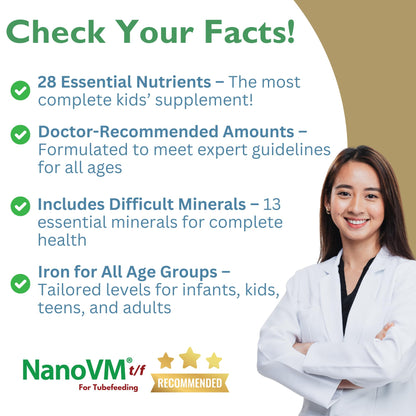 NanoVM t/f – Allergen-Free Kids Multivitamin for Tube Feeding (275g) | Solace Nutrition