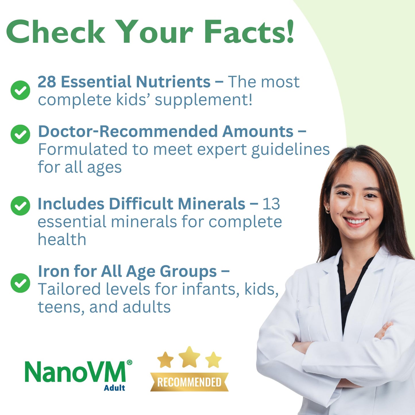 NanoVM Adult Allergen-Free Multivitamin Powder — 13 Vitamins & 13 Minerals, Low-Carb, 275g
