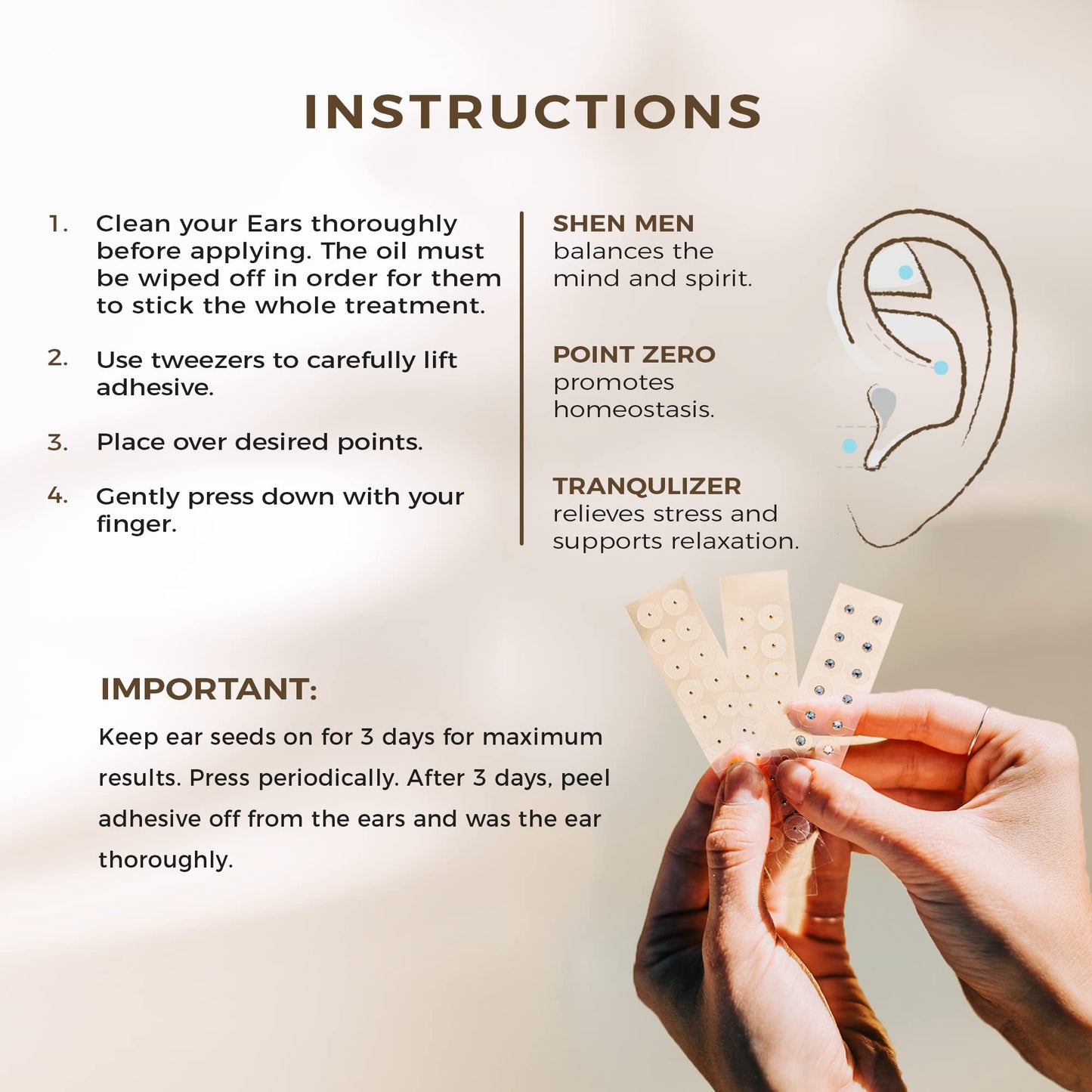 NAO Wellness 24K Gold Ear Seeds – Auriculotherapy Kit (20 Seeds) for Adults & Kids | 40+ Solutions