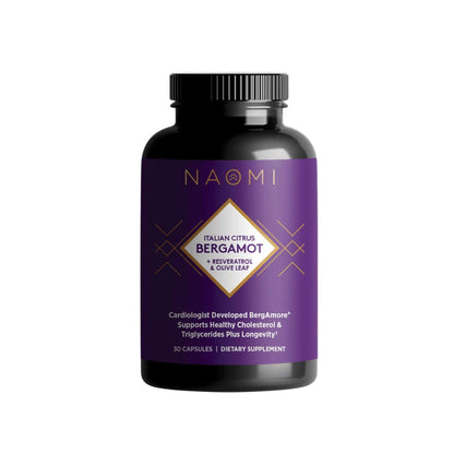 NAOMI Italian Citrus Bergamot 500mg + Resveratrol – 7 Polyphenols, 30-Day Supply