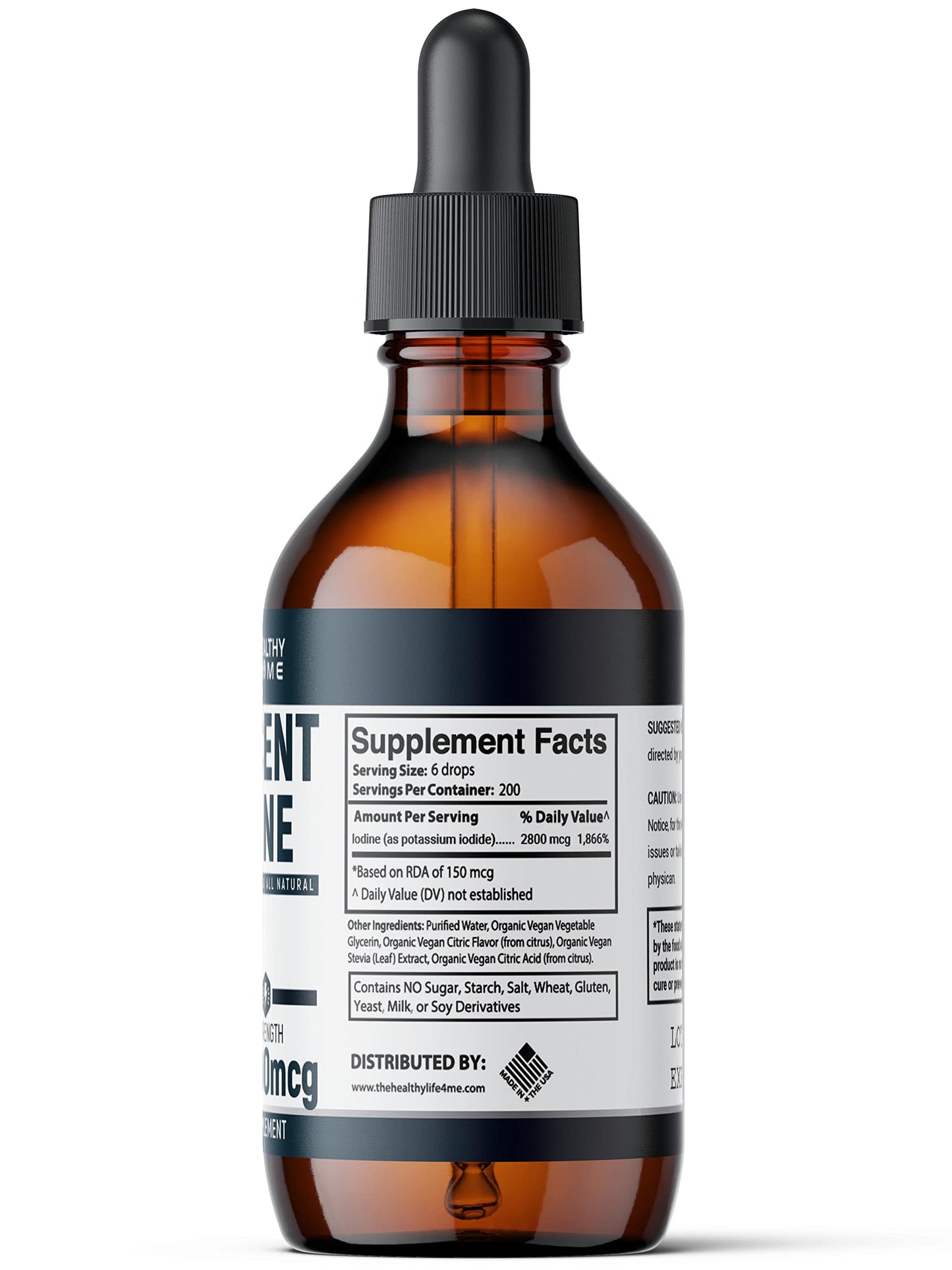 Nascent Iodine Supplement | 2800mcg | Potassium Iodide | Iodine Drops | 100% Vegan | Clear Color | Large 2oz