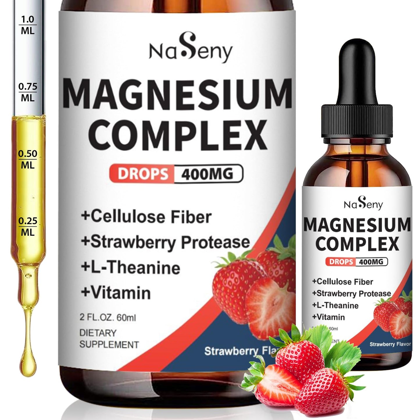 NaSeny Magnesium Glycinate Liquid 400mg – High Absorption Magnesium Complex with B6, D, C for Sleep, Muscle & Nerve Health | Non-GMO Vegan Gluten-Free