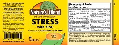 NAT B Stress Formula with Zinc - 60 Tablets