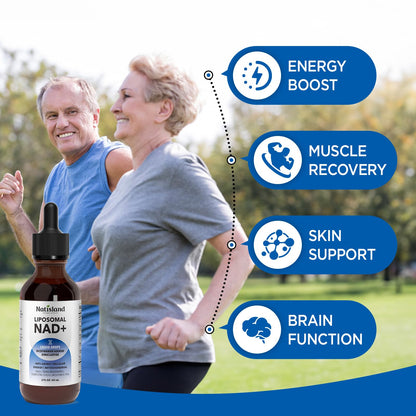 NATISLAND Liposomal NAD+ Supplement 1000mg – Liquid NAD+ for Energy, Metabolism & Anti-Aging (2 oz)