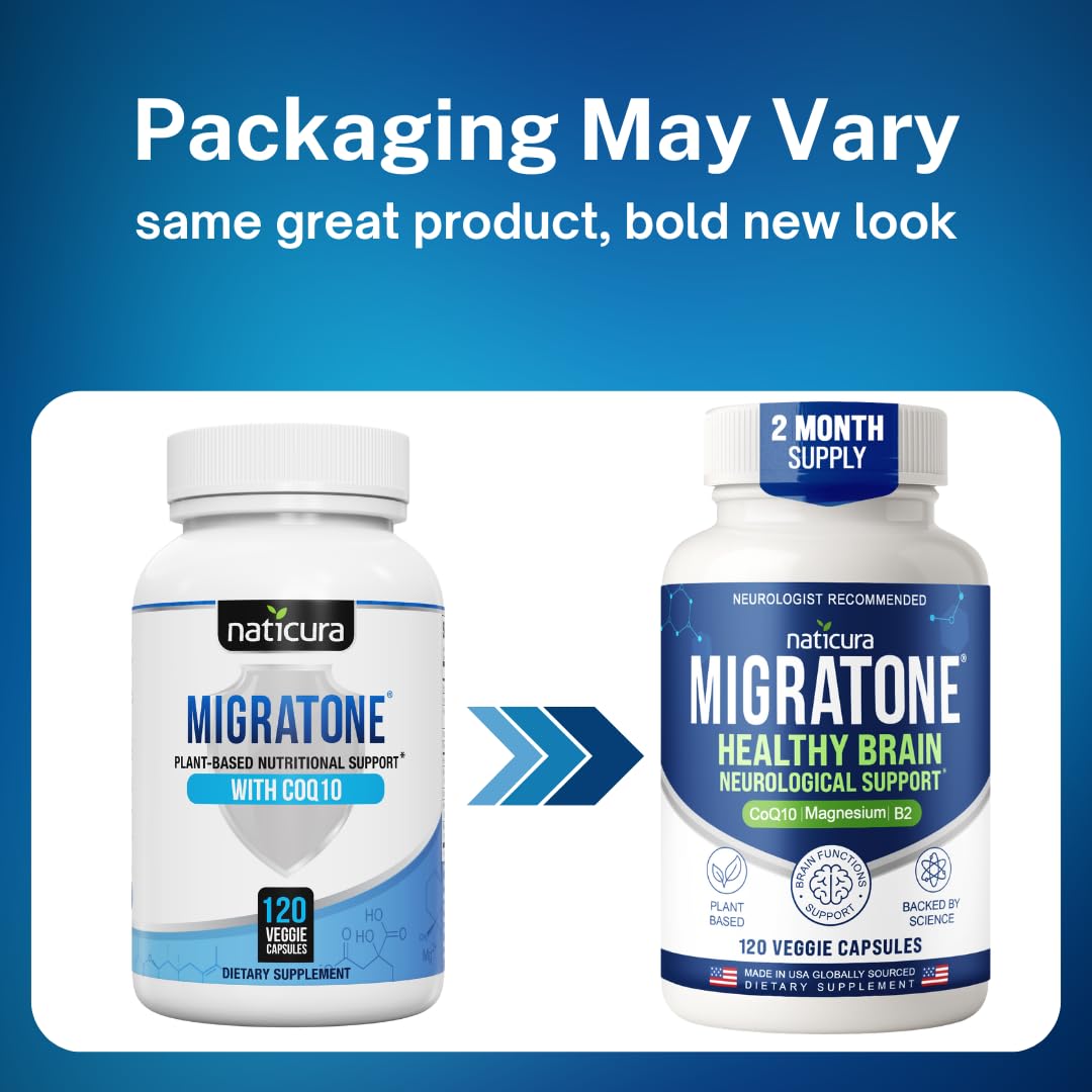 Migratone Headache Support Formula by Naticura – PA-Free Butterbur, Magnesium, B Vitamins & CoQ10