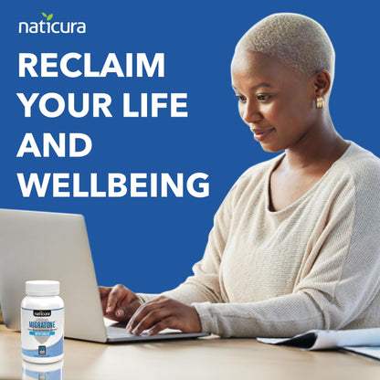 Migratone Headache Support Formula by Naticura – PA-Free Butterbur, Magnesium, B Vitamins & CoQ10