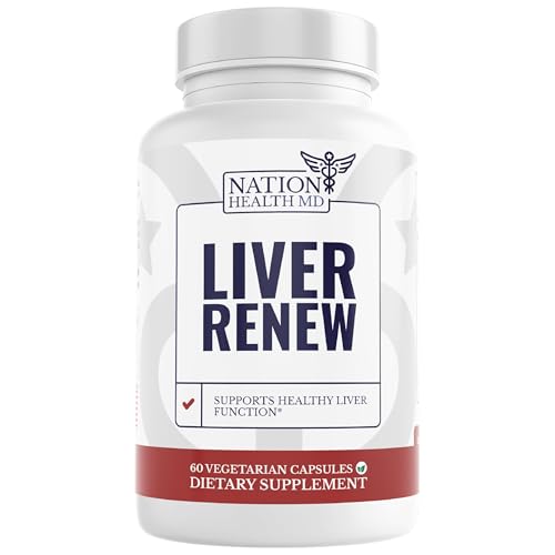 NATION HEALTH MD Liver Renew – Liver Support Detox & Repair with Artichoke, Milk Thistle, Dandelion & Turmeric