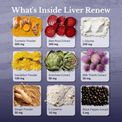 NATION HEALTH MD Liver Renew – Liver Support Detox & Repair with Artichoke, Milk Thistle, Dandelion & Turmeric