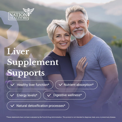 NATION HEALTH MD Liver Renew – Liver Support Detox & Repair with Artichoke, Milk Thistle, Dandelion & Turmeric