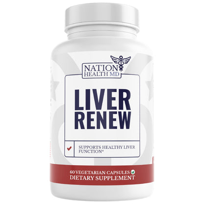 NATION HEALTH MD Liver Renew – Liver Support Detox & Repair with Artichoke, Milk Thistle, Dandelion & Turmeric