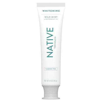 Native Fluoride-Free Whitening Toothpaste 4.1oz (3-Pack) – Wild Mint & Peppermint Oil