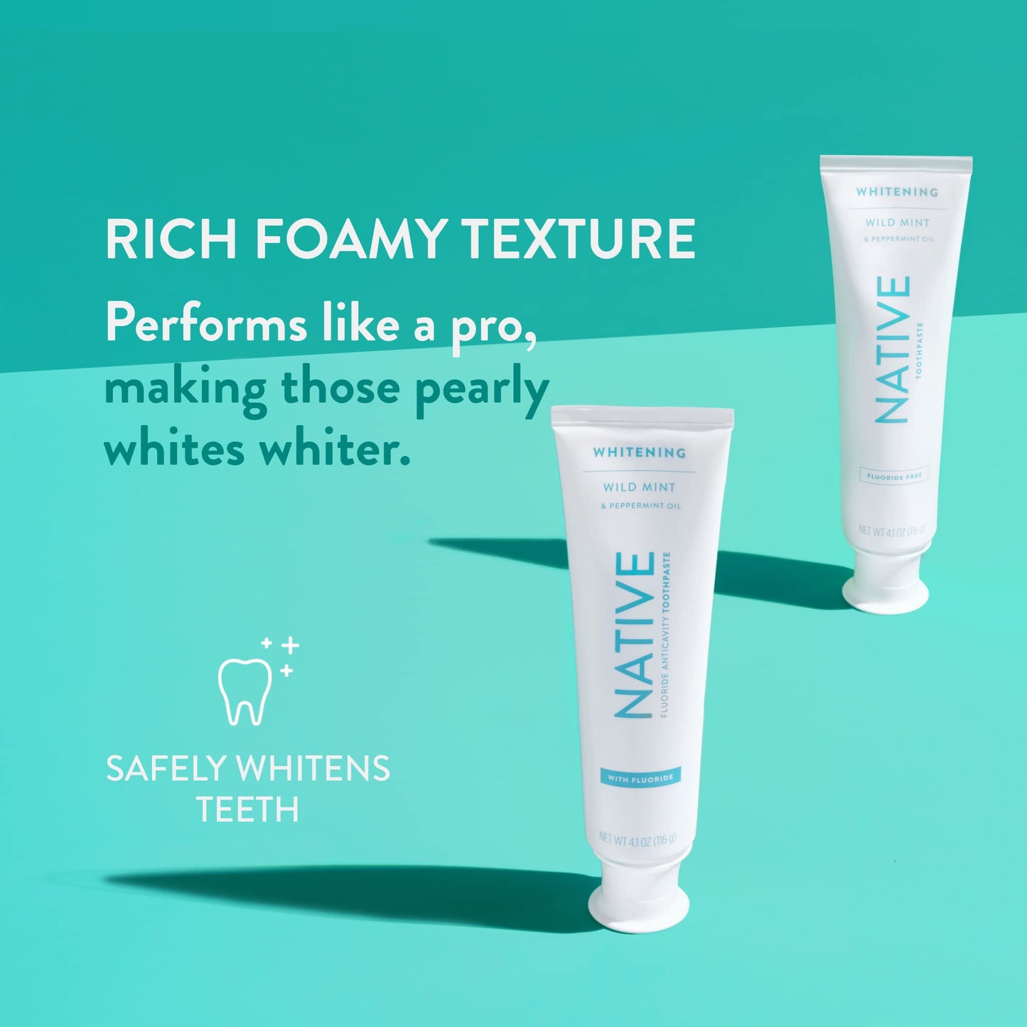 Native Fluoride Toothpaste – Wild Mint (4.1 oz), 3 Count | Naturally Derived Cleaners