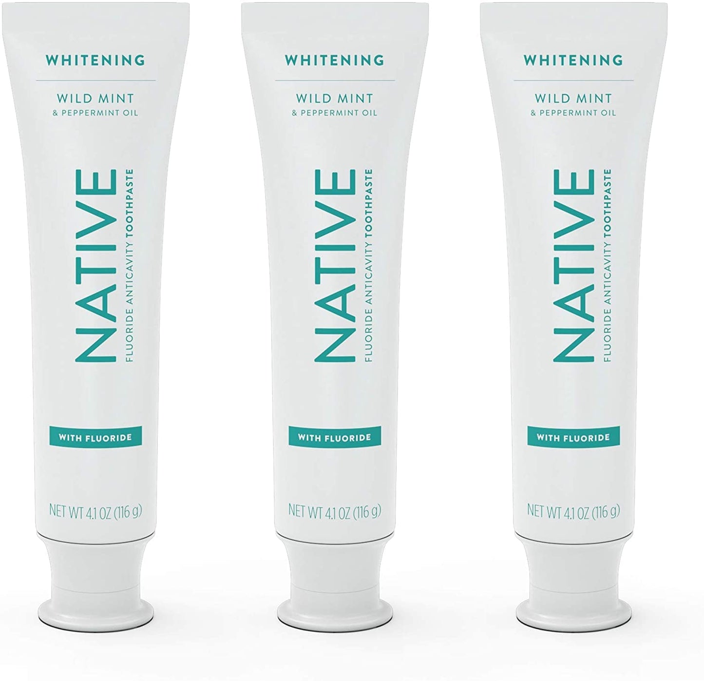 Native Fluoride Toothpaste – Wild Mint (4.1 oz), 3 Count | Naturally Derived Cleaners