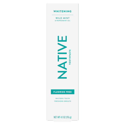 Native Fluoride-Free Whitening Toothpaste 4.1oz (3-Pack) – Wild Mint & Peppermint Oil