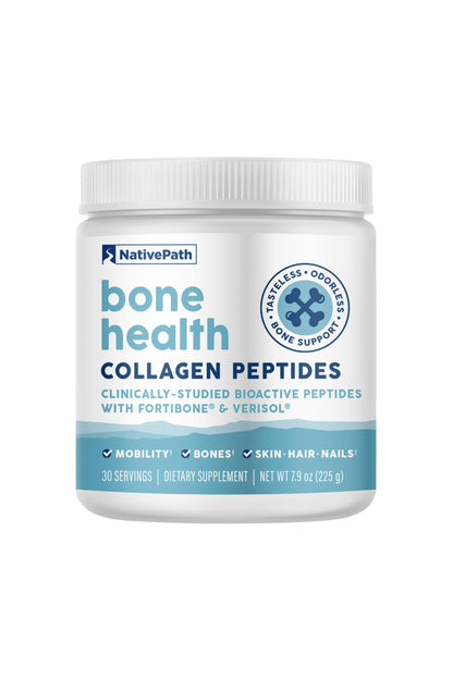 NativePath Bone Health Collagen Peptides – Fortibone & Verisol, Type 1 & 3, 7.9 oz, 30 Servings