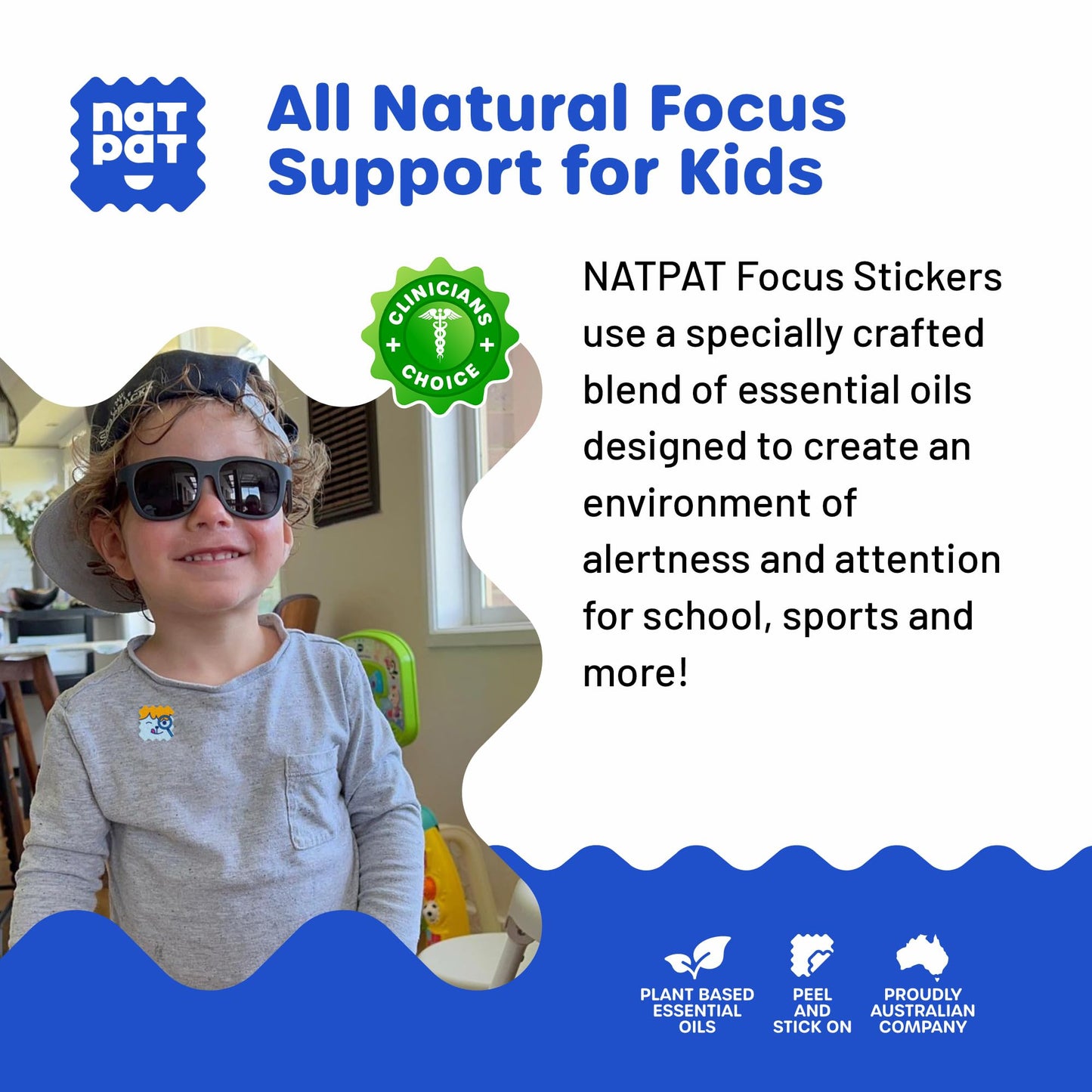 NATPAT Focus Patch – Chemical-Free Focus Stickers for Kids & Adults (24 Count)