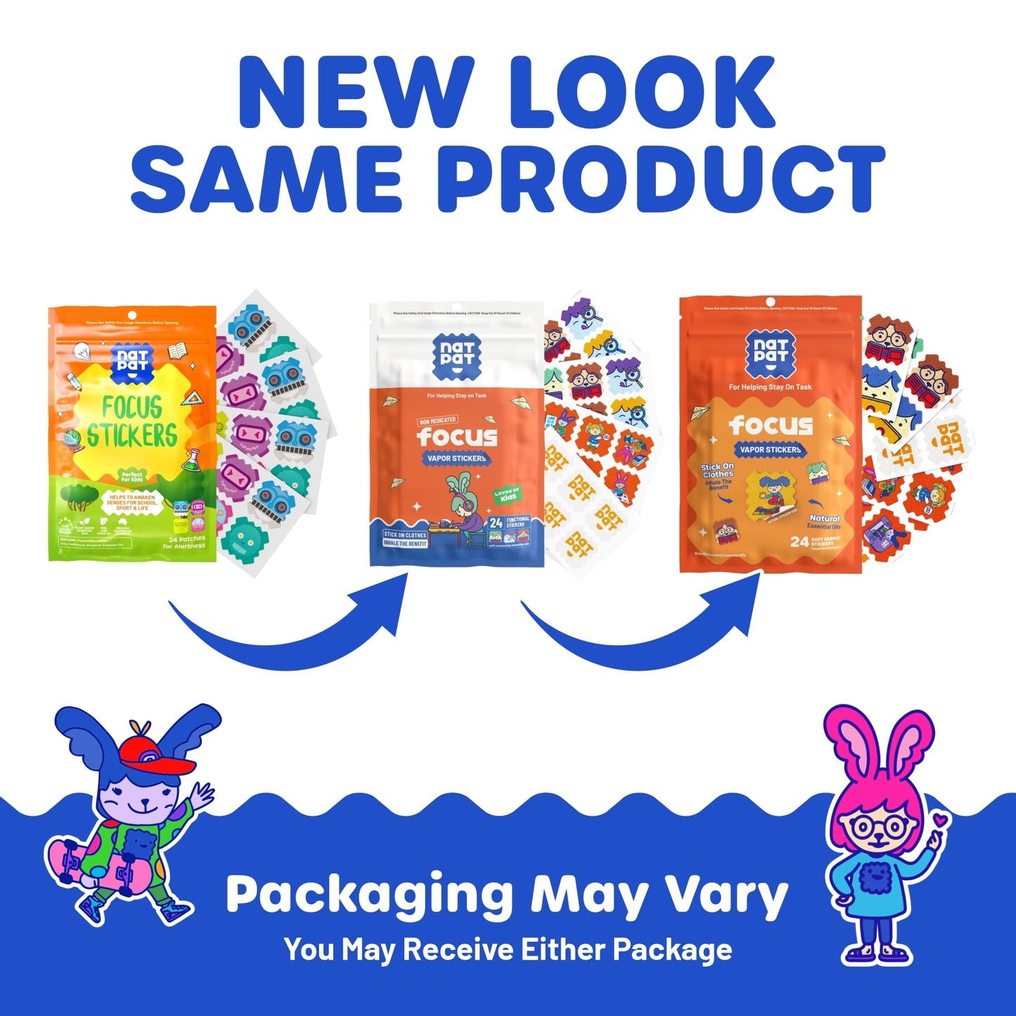 NATPAT Focus Patch – Chemical-Free Focus Stickers for Kids & Adults (24 Count)