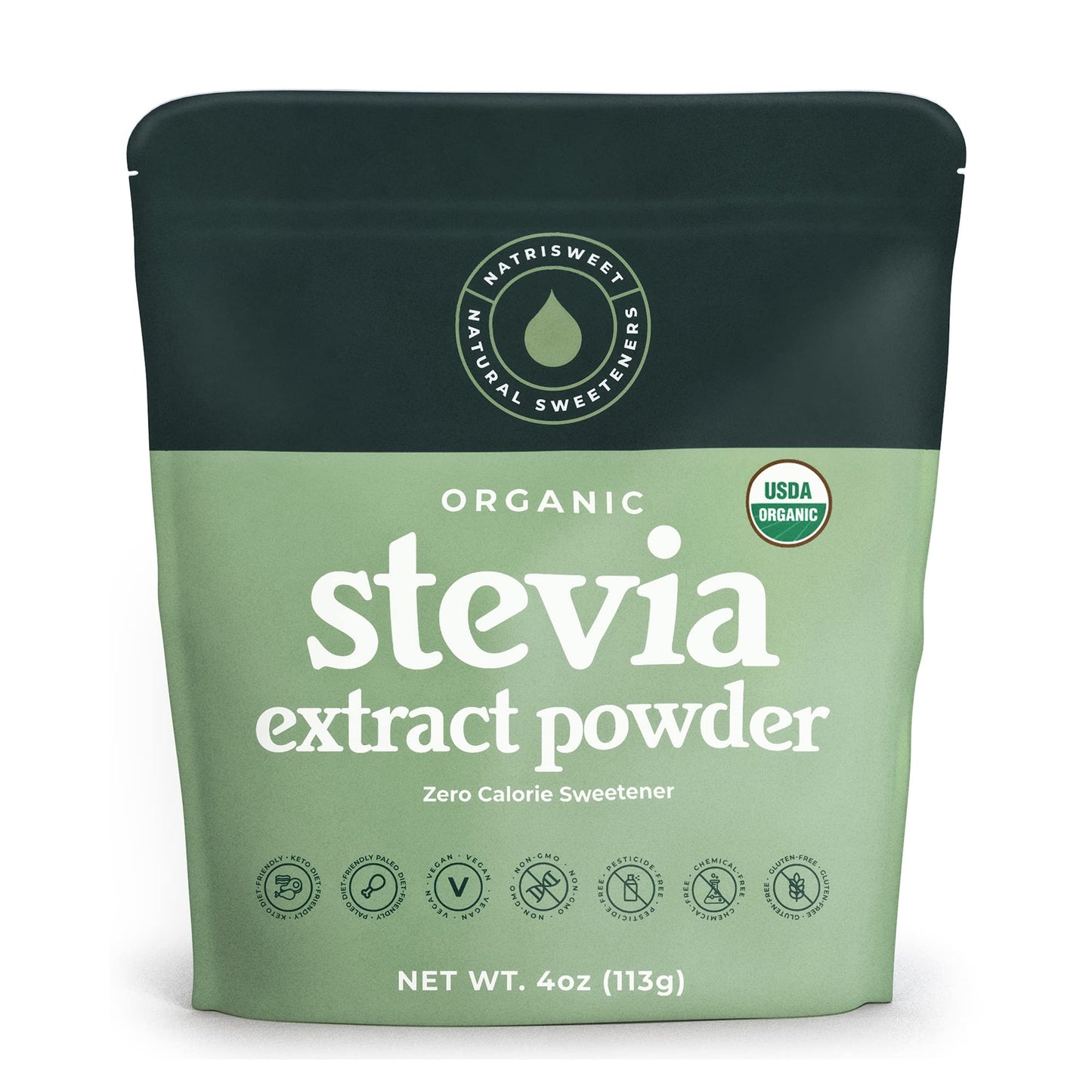 Organic 100% Pure Stevia Powder – 4 oz Jar, 800+ Servings | NatriSweet