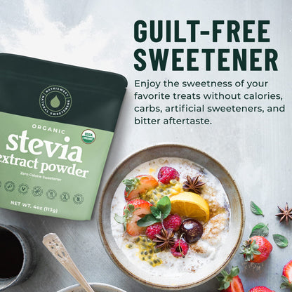 Organic 100% Pure Stevia Powder – 4 oz Jar, 800+ Servings | NatriSweet